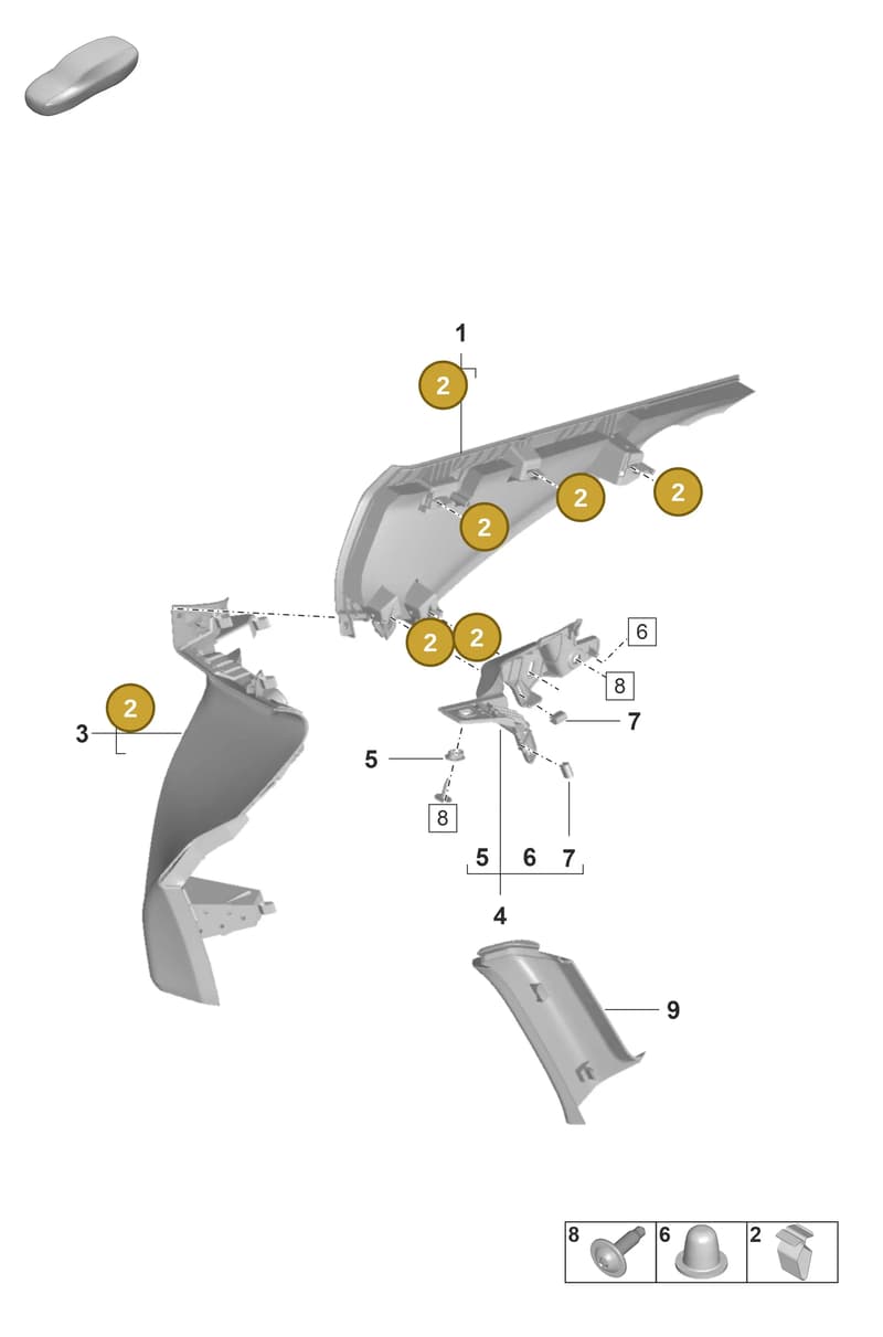 95555527800 — Porsche Taycan Sport Turismo (2023-2025) diagram p56807220, position 2