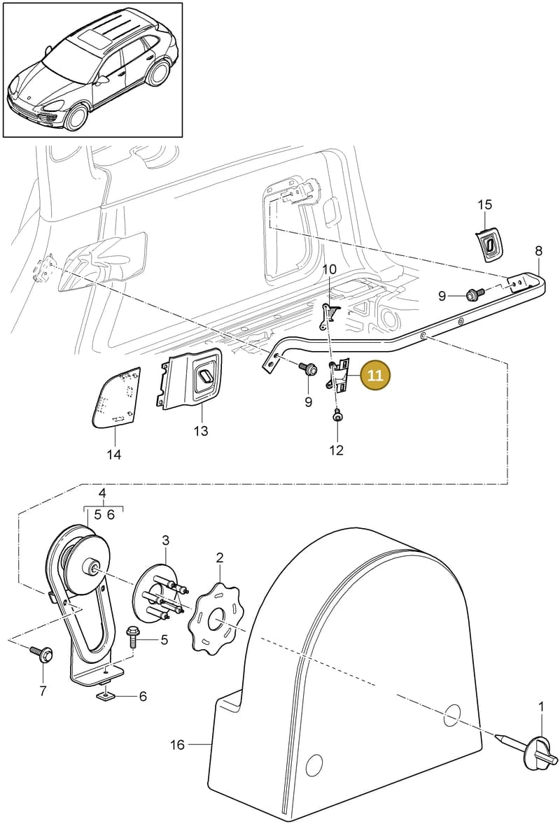 95555538700 — Porsche Cayenne (2010-2018) diagram p37807040, position 11