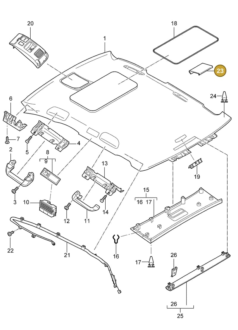 95555552501 — Porsche Cayenne (2002-2006) diagram p24807030, position 23