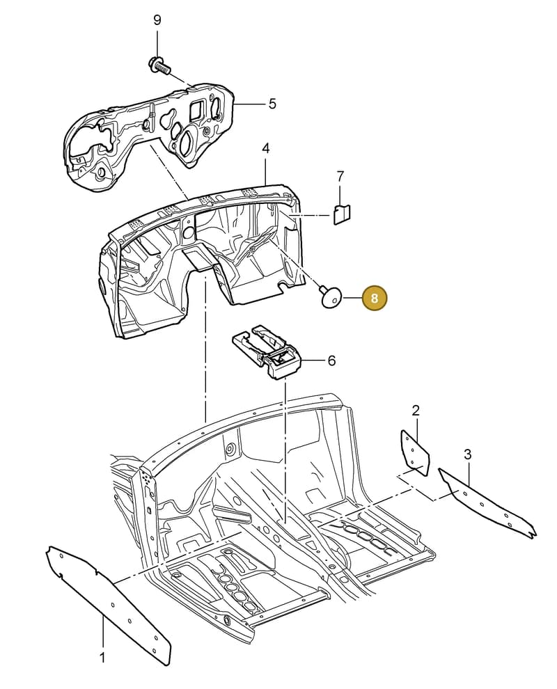 9555567600001C — Porsche Cayenne (2007-2010) diagram p31807050, position 8