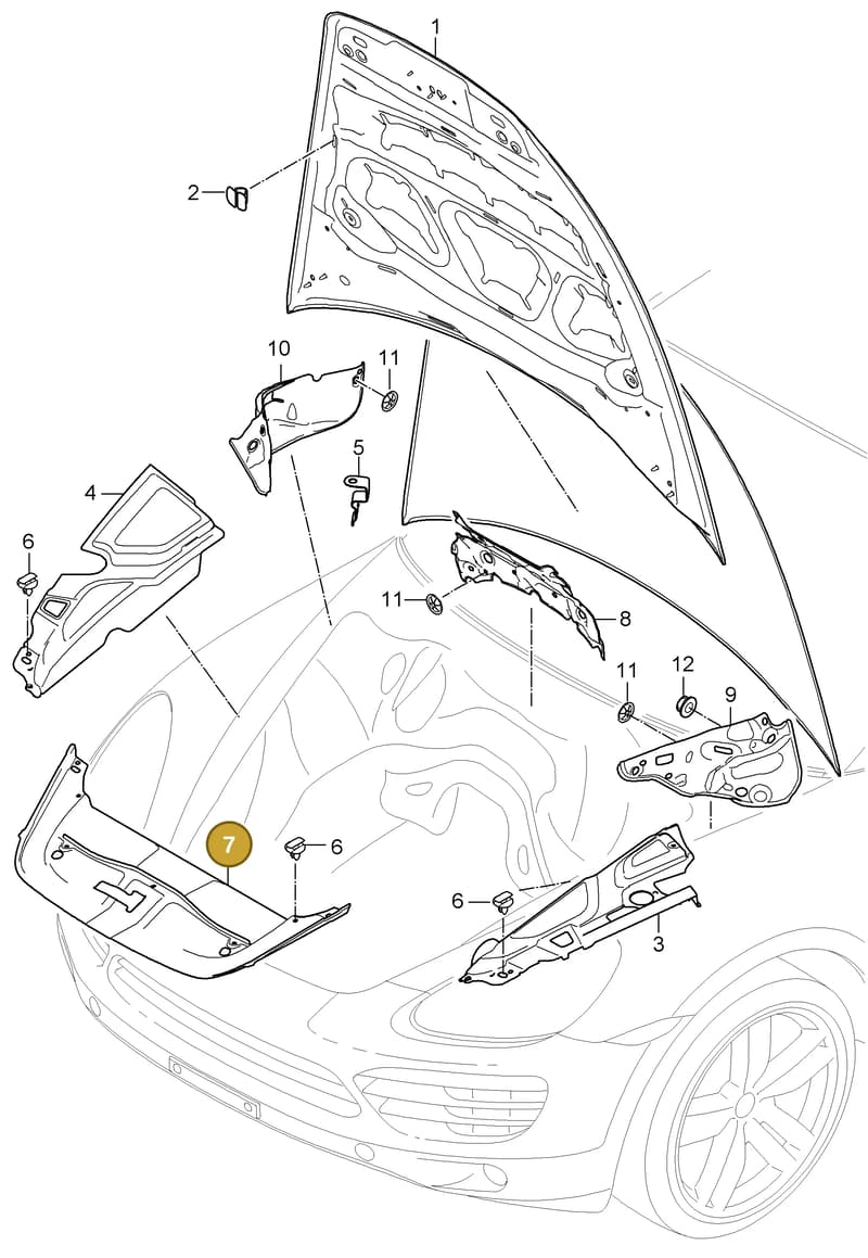 9555567600001C — Porsche Cayenne (2010-2018) diagram p37807060, position 7