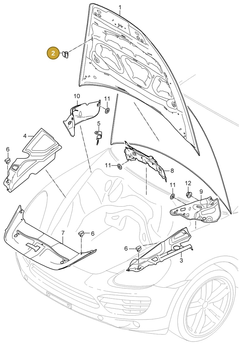 9555567610001C — Porsche Cayenne (2010-2018) diagram p37807060, position 2+17+18