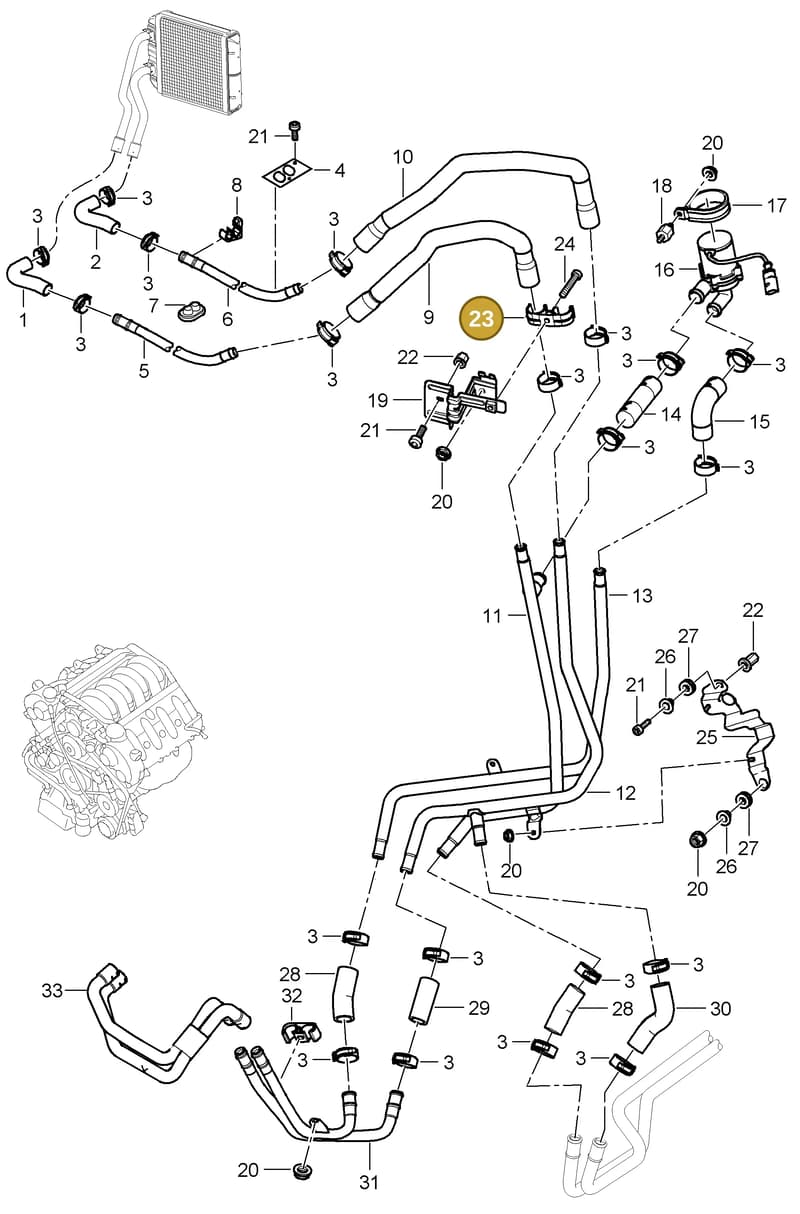 95557205501 — Porsche Cayenne (2007-2010) diagram p31813010, position 23