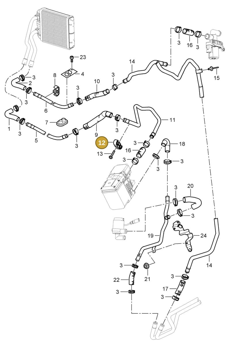 95557205501 — Porsche Cayenne (2007-2010) diagram p31813020, position 12