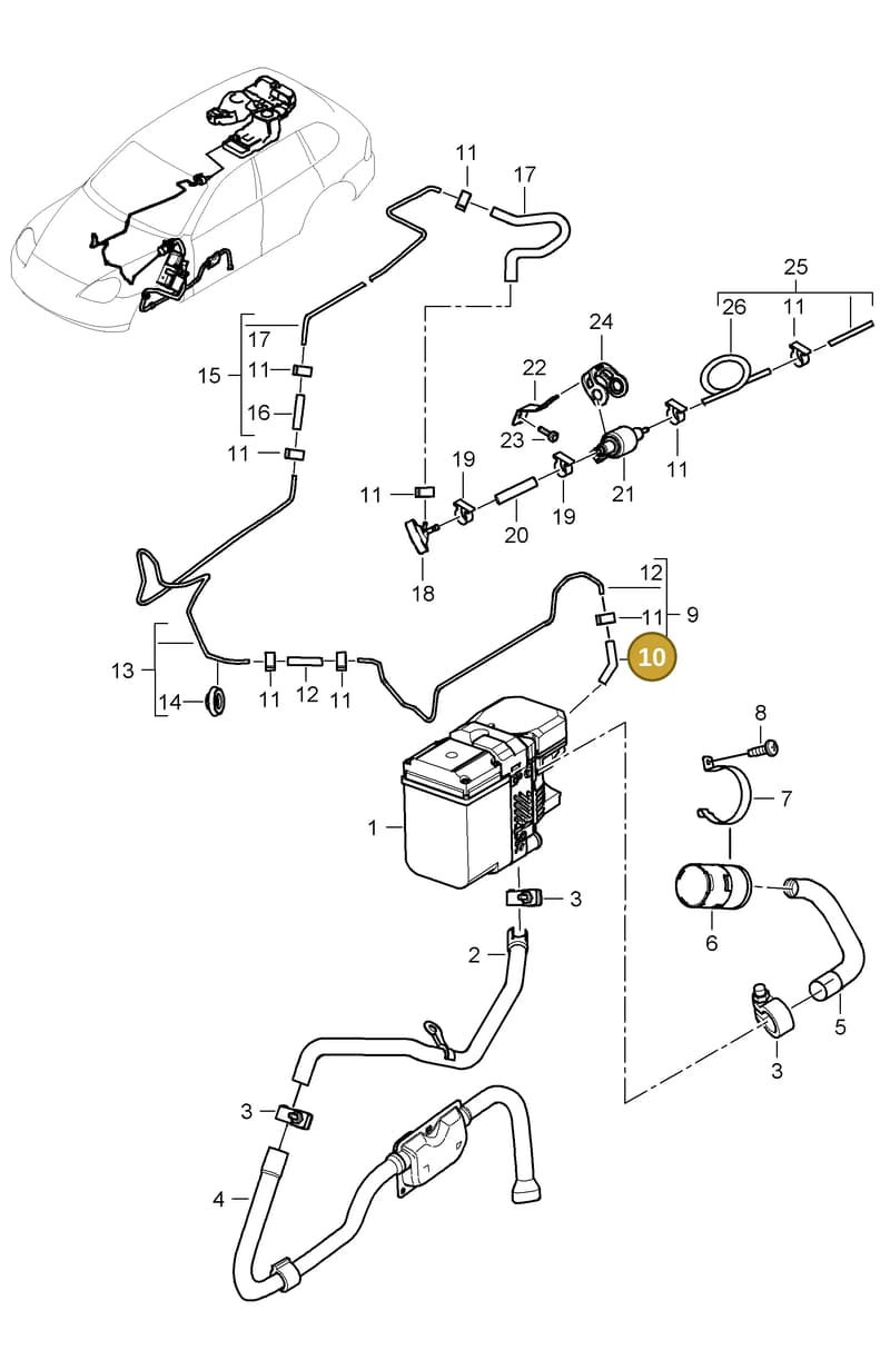 95557205501 — Porsche Cayenne (2007-2010) diagram p31813080, position 10