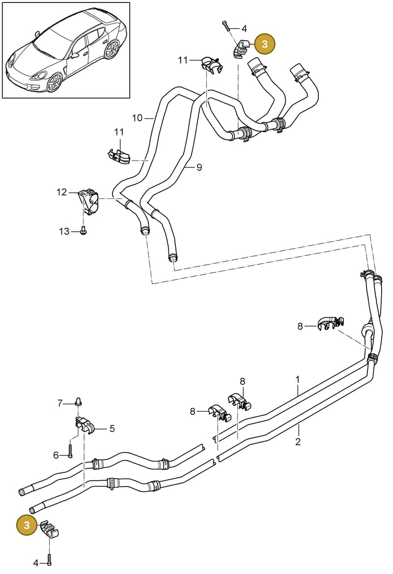95557205501 — Porsche Panamera (2009-2016) diagram p35813050, position 3