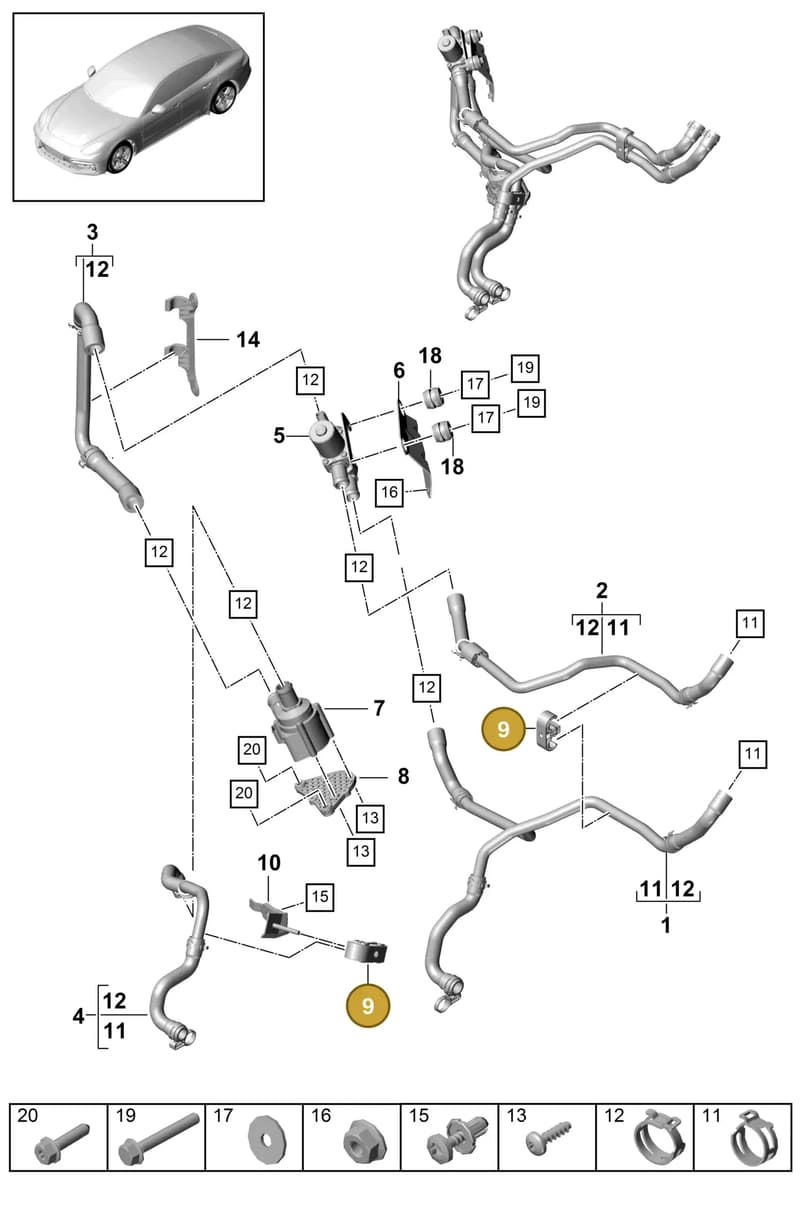 95557205503 — Porsche Panamera (2016-2020) diagram p49813020, position 9