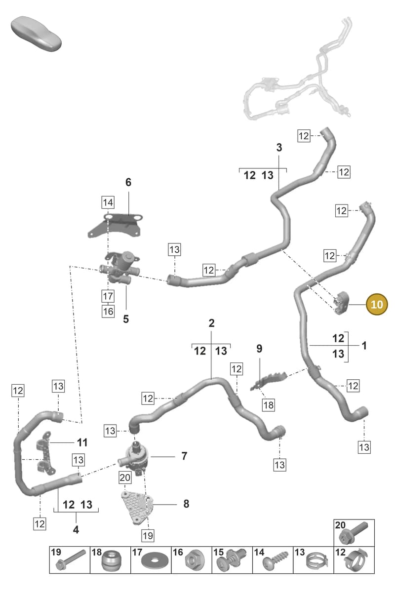 95557205503 — Porsche Panamera (2020-2023) diagram p58813100, position 10