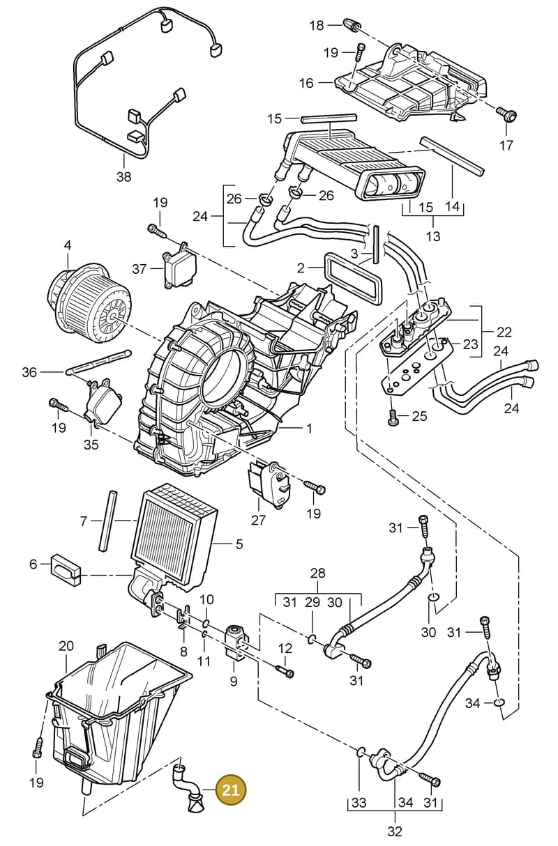 95557209100 — Porsche Cayenne (2002-2006) diagram p24813050, position 21