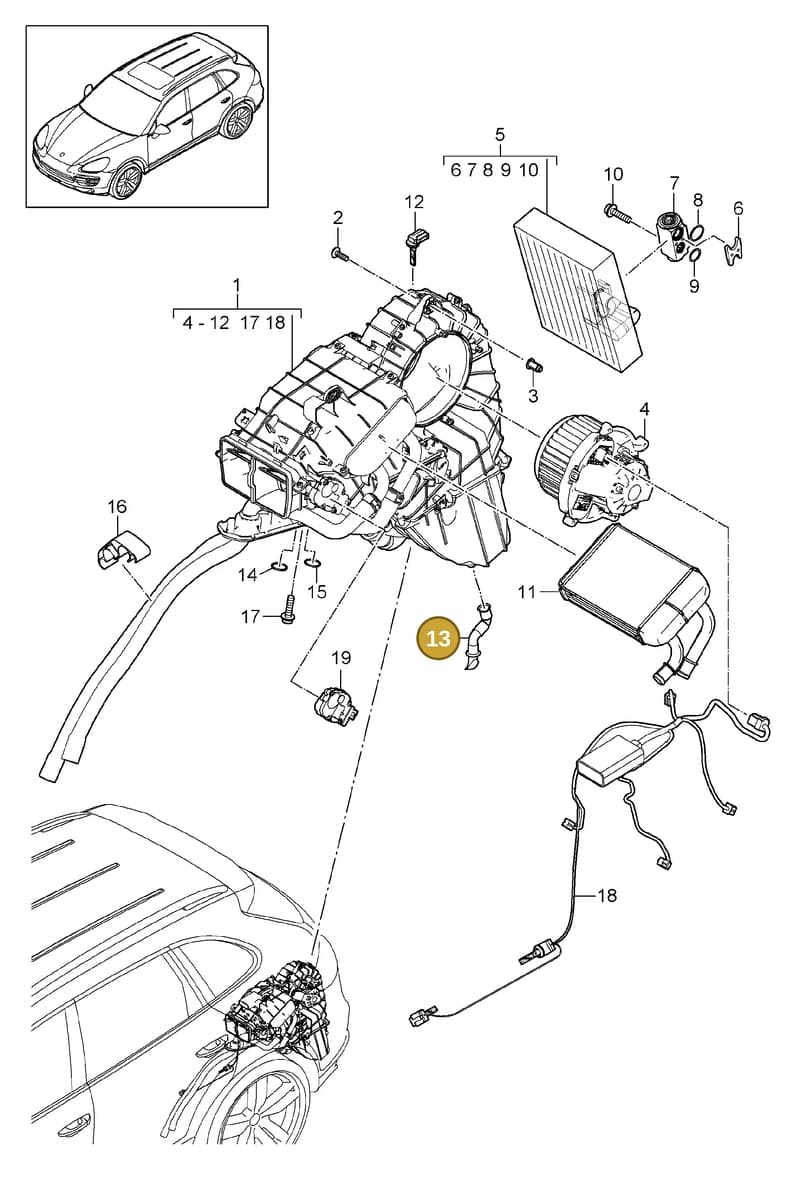 95557209100 — Porsche Cayenne (2010-2018) diagram p37813050, position 13
