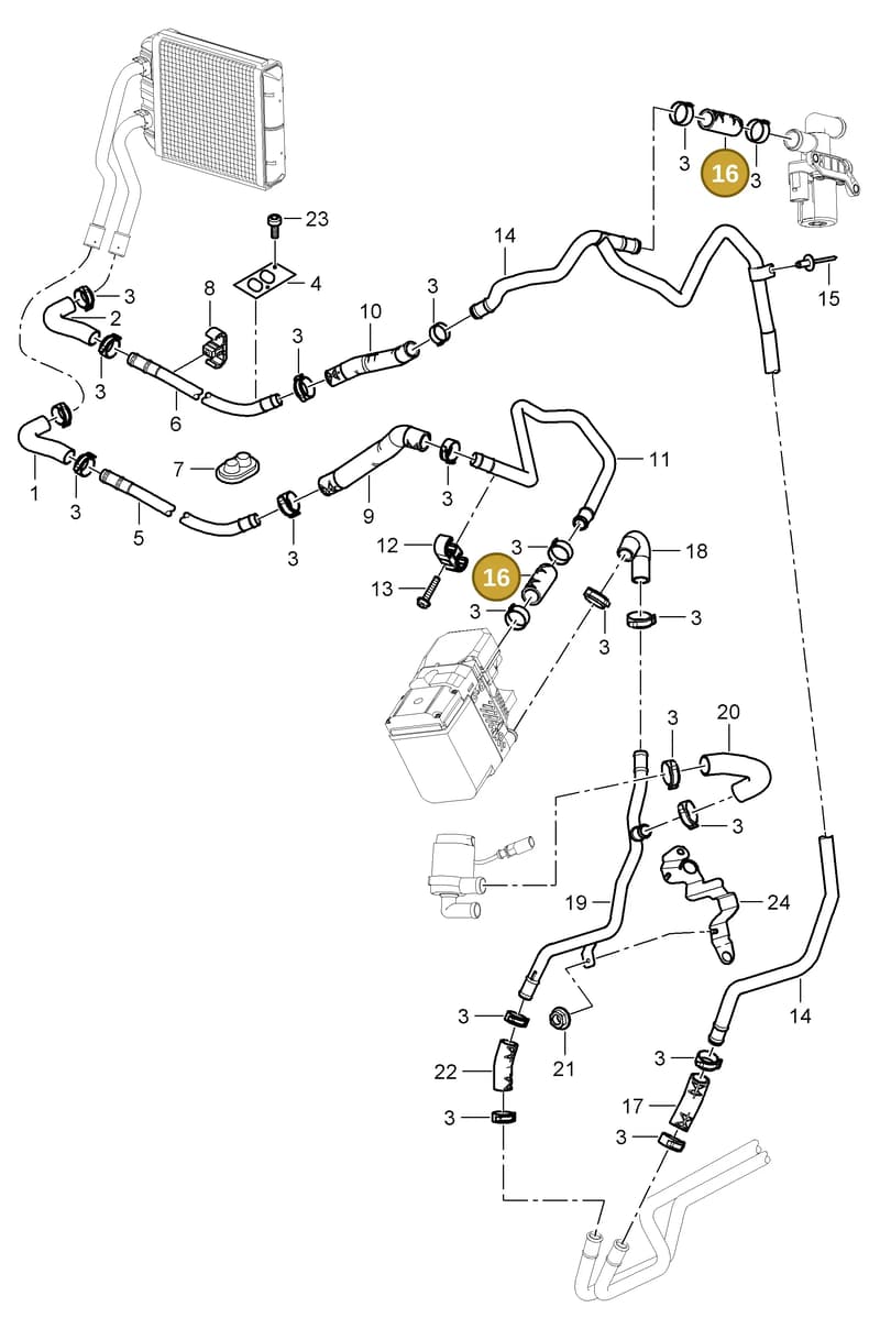 95557209500 — Porsche Cayenne (2007-2010) diagram p31813020, position 16
