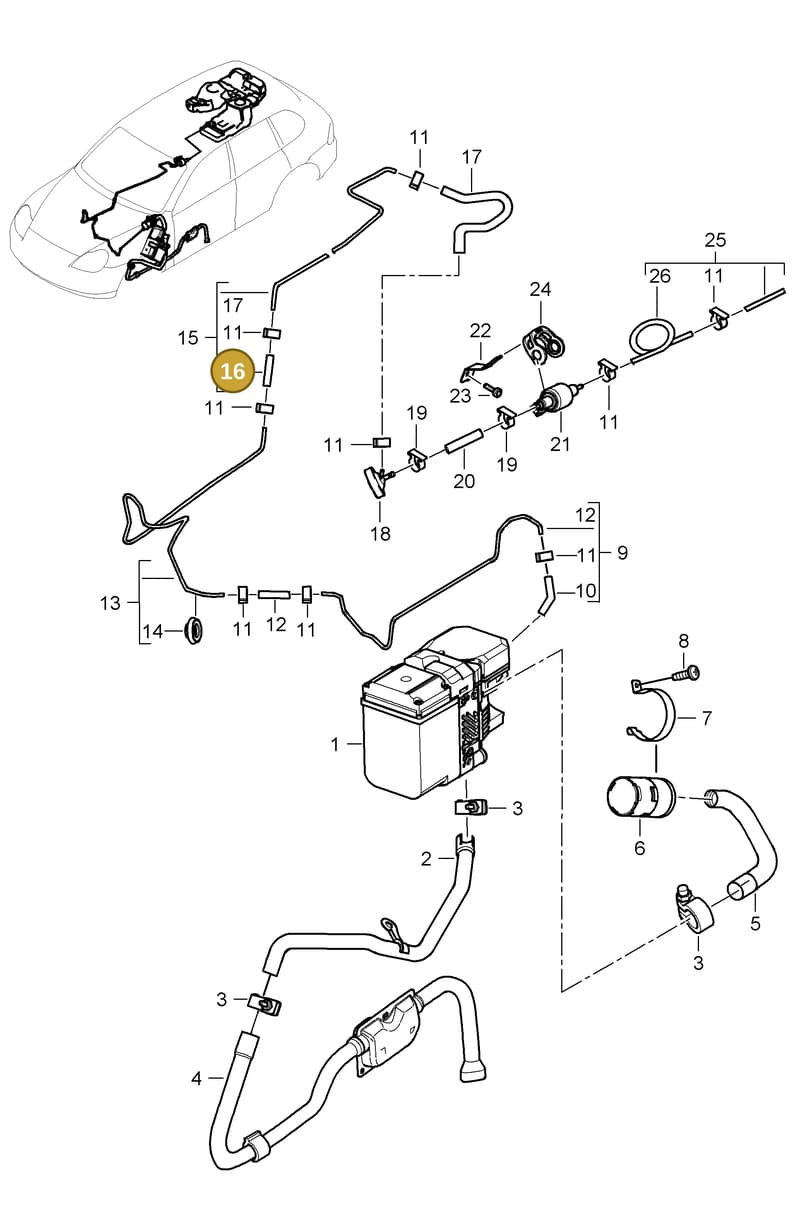 95557209500 — Porsche Cayenne (2007-2010) diagram p31813080, position 16