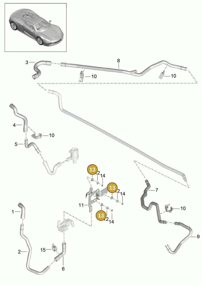 95557209500 — Porsche 918 Spyder (2014-2015) diagram p43813000, position 13