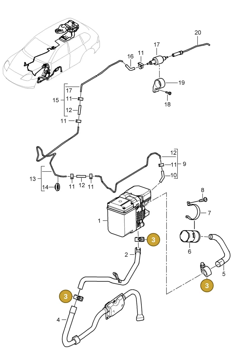 95557226100 — Porsche Cayenne (2002-2006) diagram p24813080, position 3