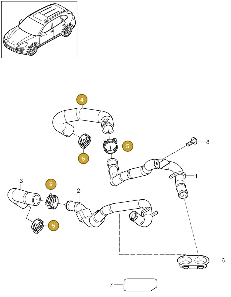 95557237300 — Porsche Cayenne (2010-2018) diagram p37813000, position 4+5