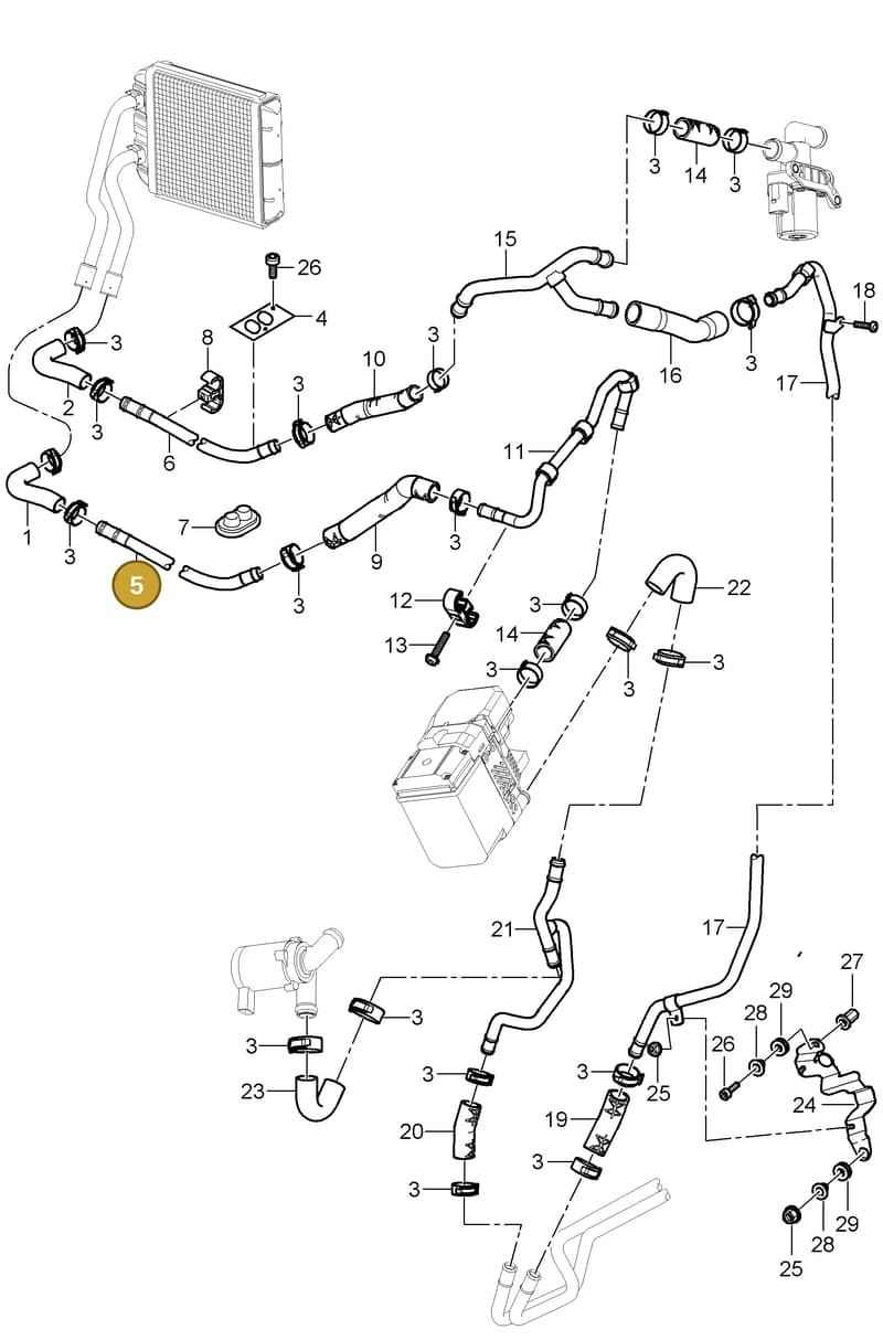 95557249500 — Porsche Cayenne (2002-2006) diagram p24813020, position 5