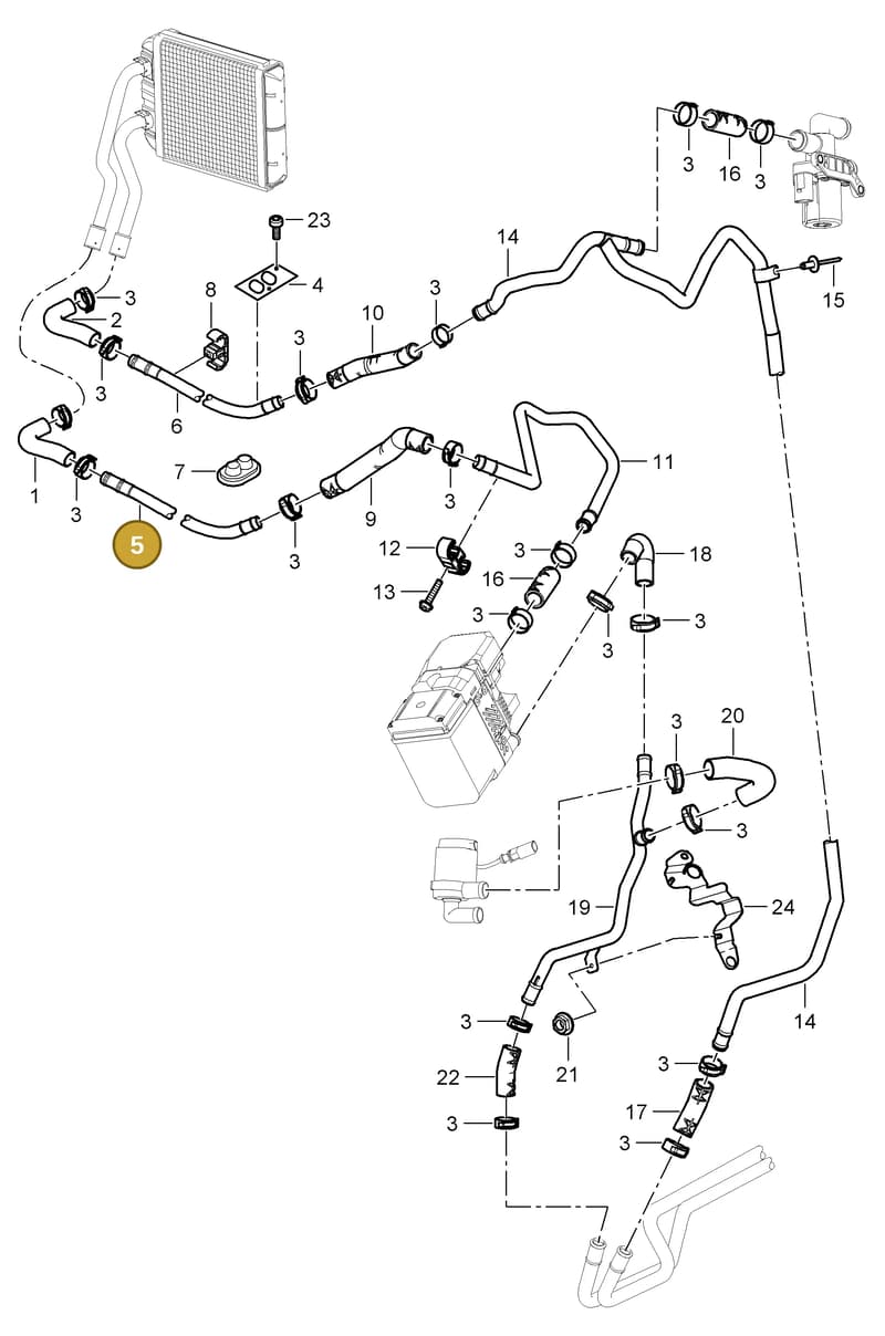 95557249500 — Porsche Cayenne (2007-2010) diagram p31813020, position 5
