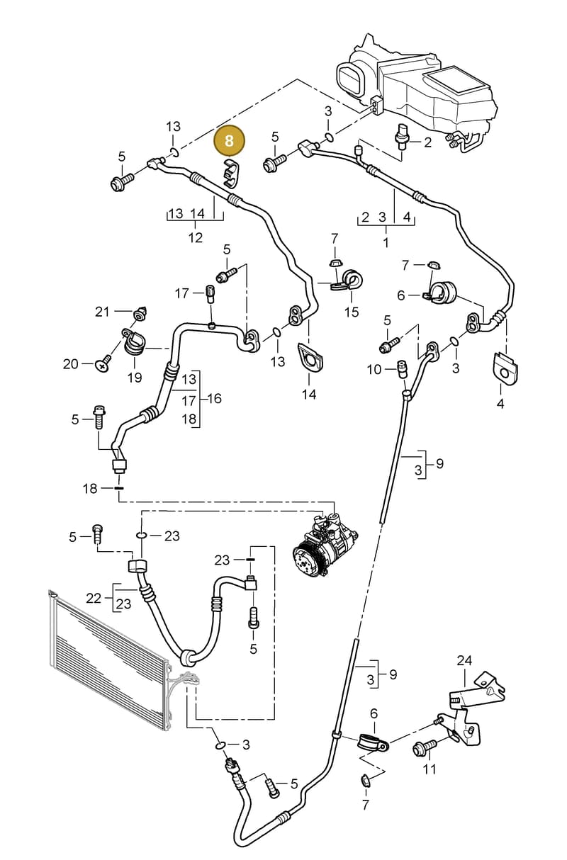 95557249500 — Porsche Cayenne (2007-2010) diagram p31813060, position 8