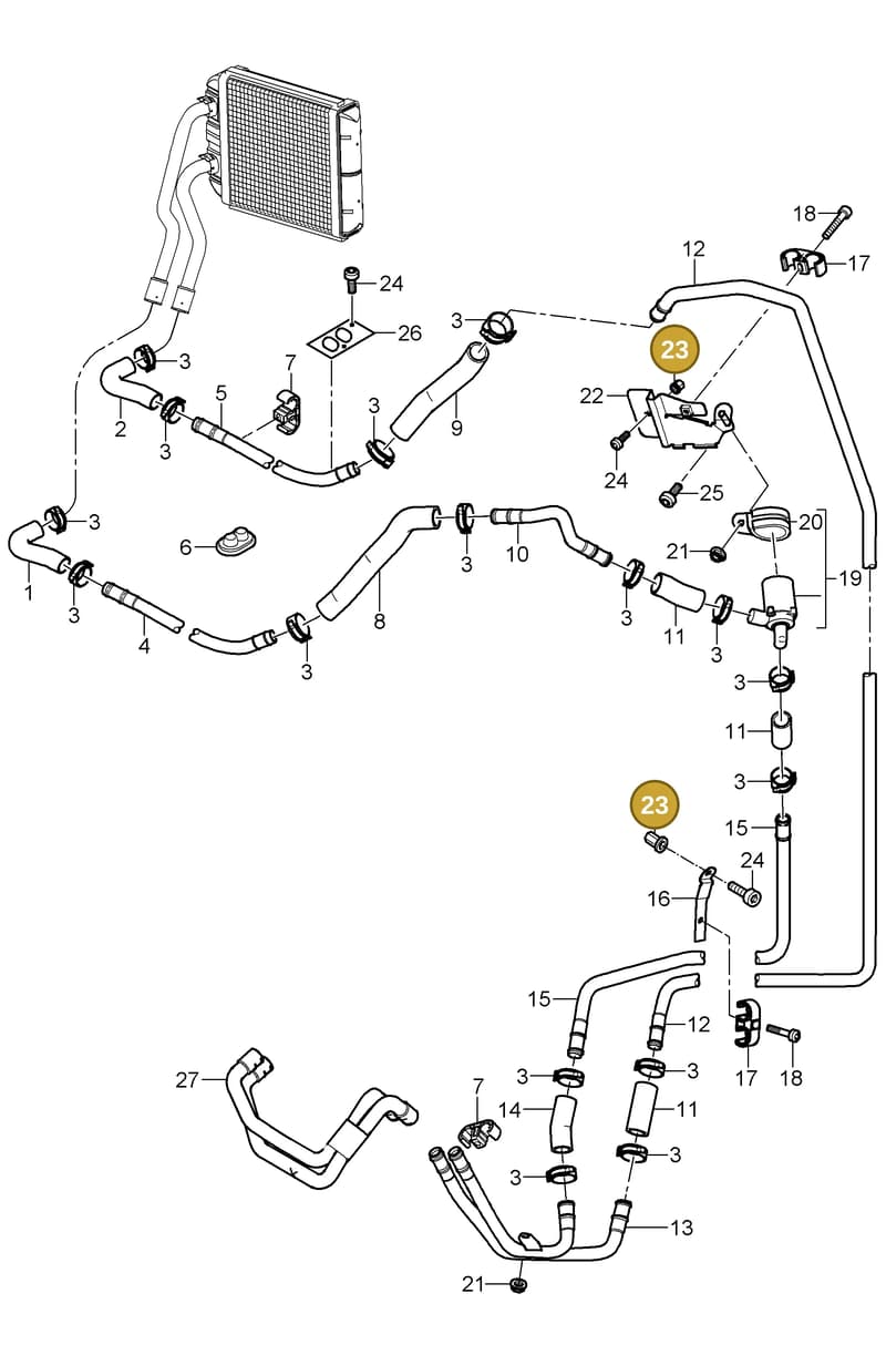 95557256700 — Porsche Cayenne (2002-2006) diagram p24813000, position 23