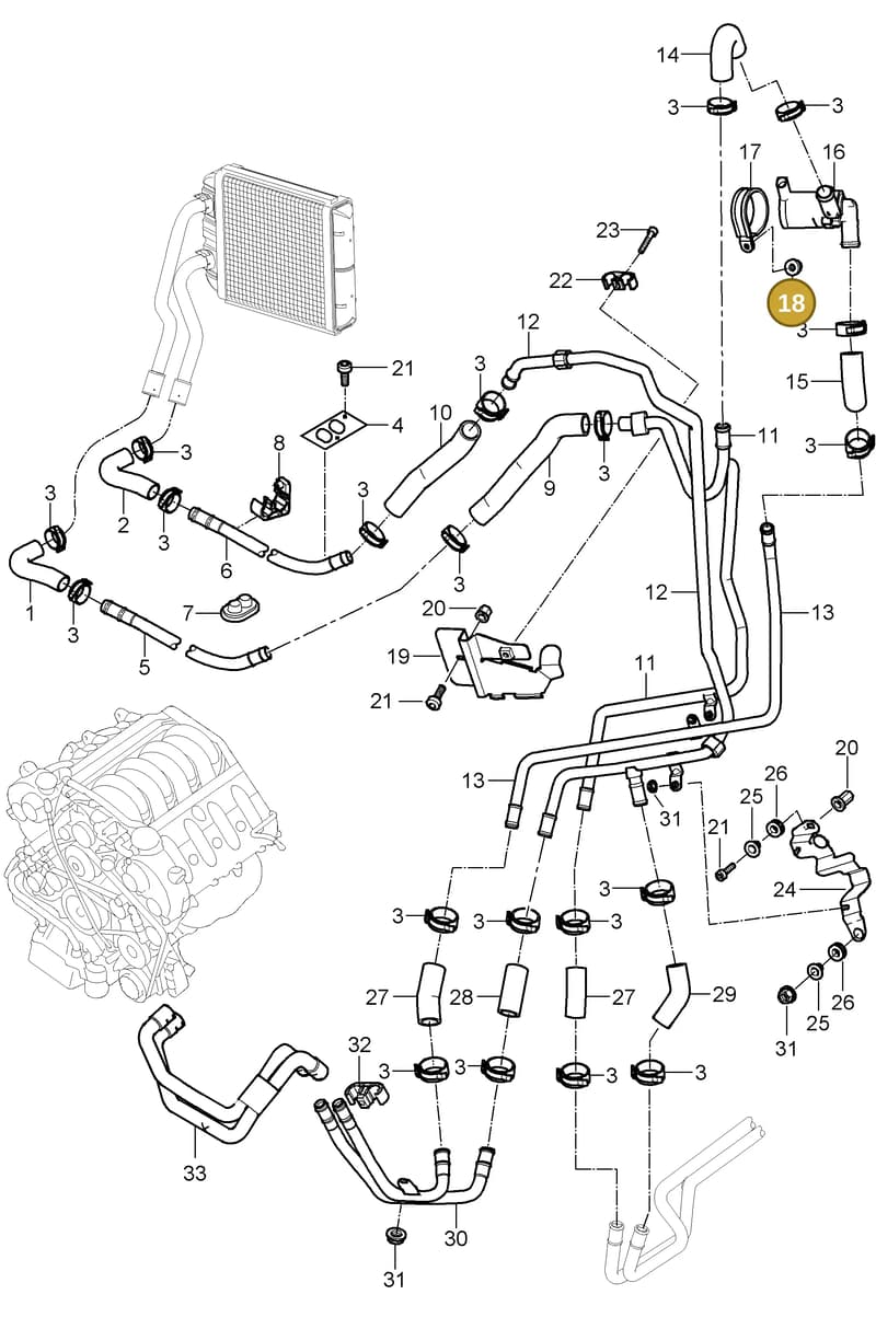95557256700 — Porsche Cayenne (2002-2006) diagram p24813010, position 18