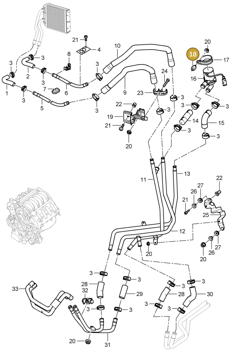 95557256700 — Porsche Cayenne (2007-2010) diagram p31813010, position 18