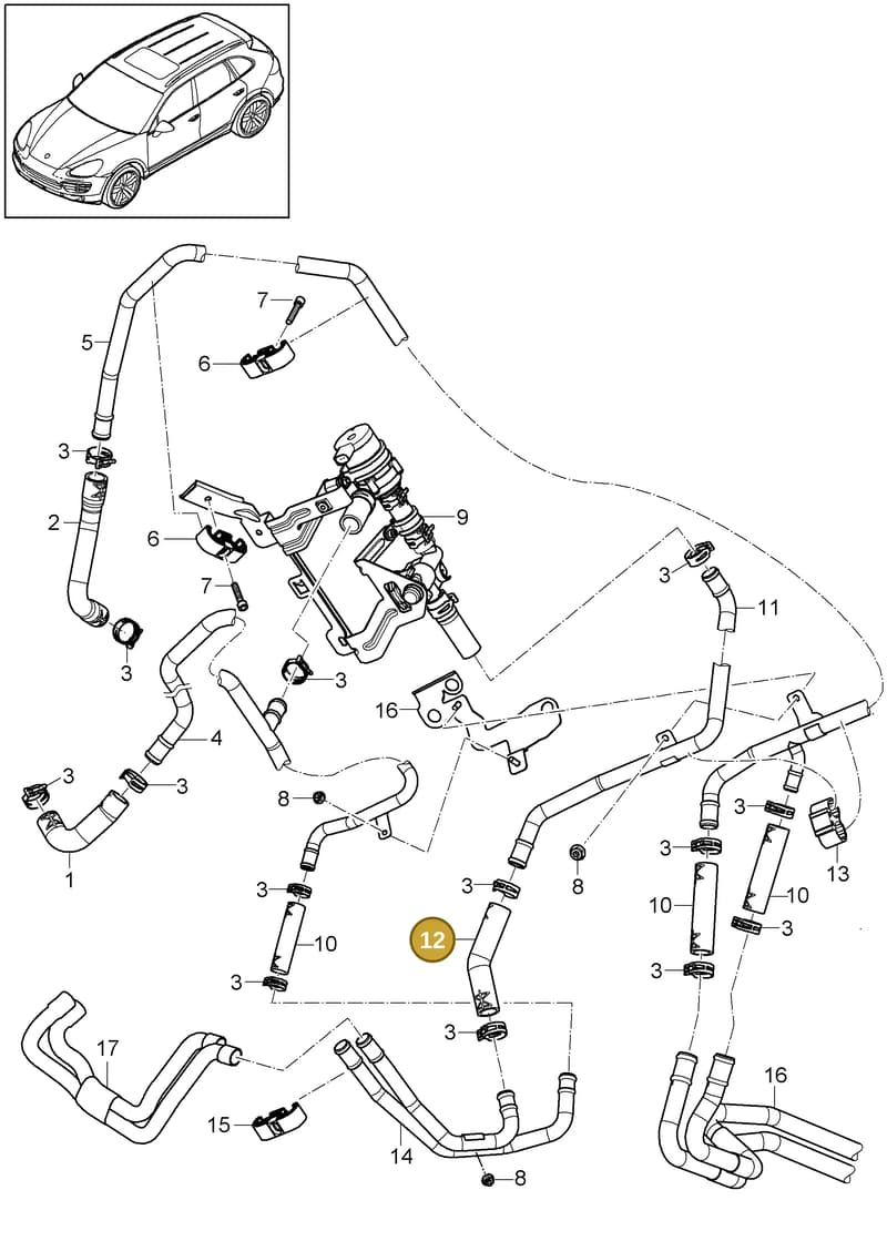 95557256700 — Porsche Cayenne (2010-2018) diagram p37813010, position 12