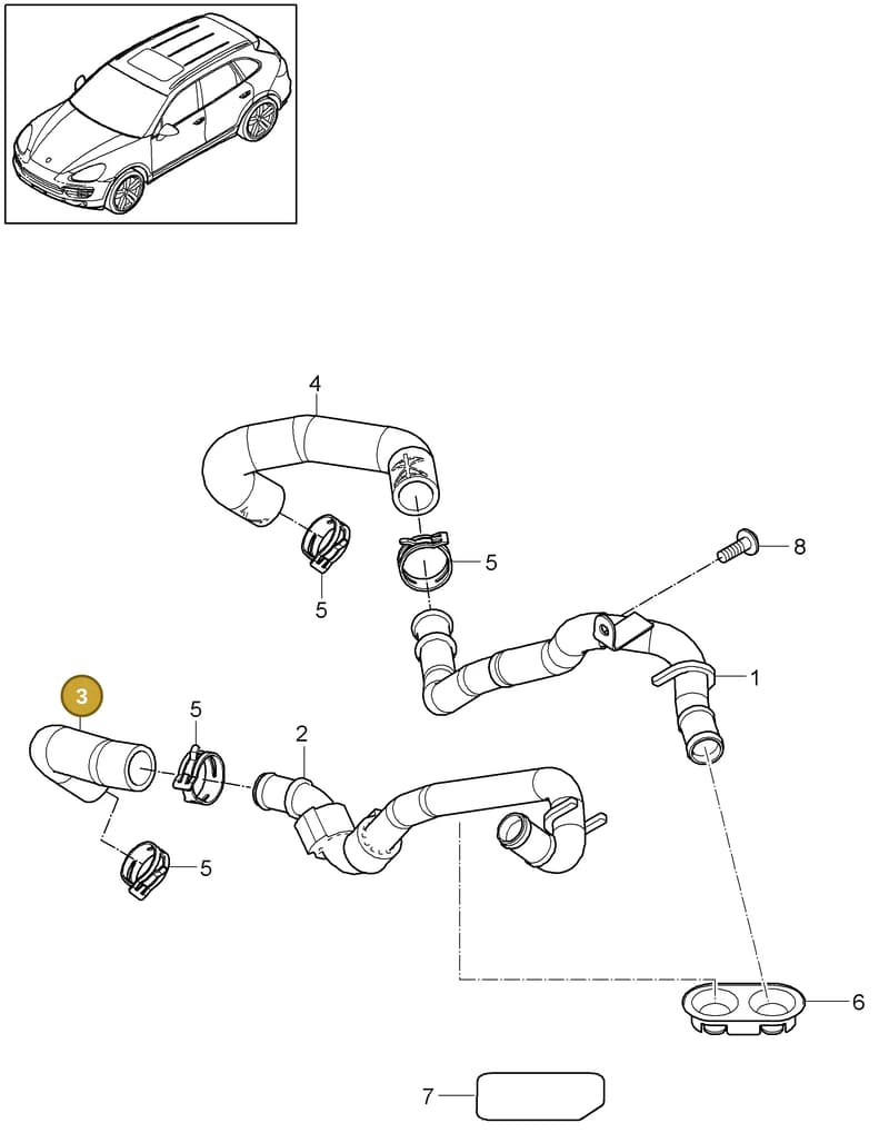 95557258100 — Porsche Cayenne (2010-2018) diagram p37813000, position 3