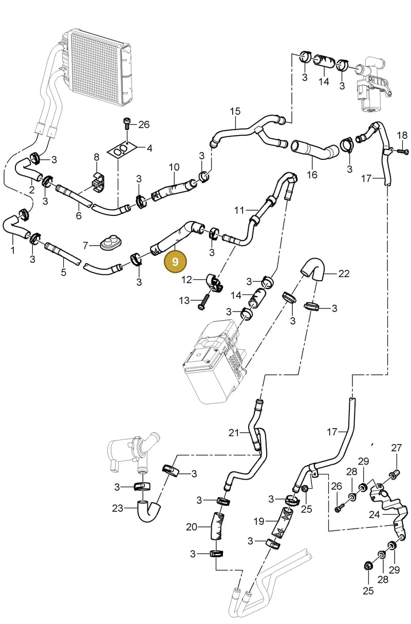 95557275705 — Porsche Cayenne (2002-2006) diagram p24813020, position 9