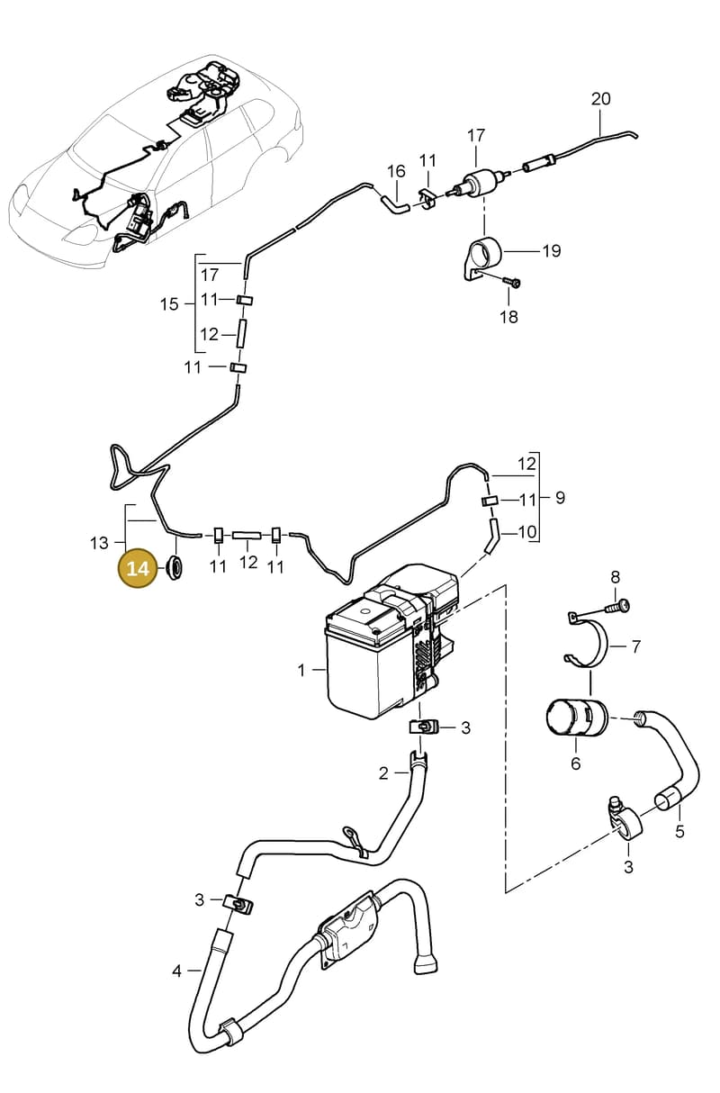 95557280900 — Porsche Cayenne (2002-2006) diagram p24813080, position 14
