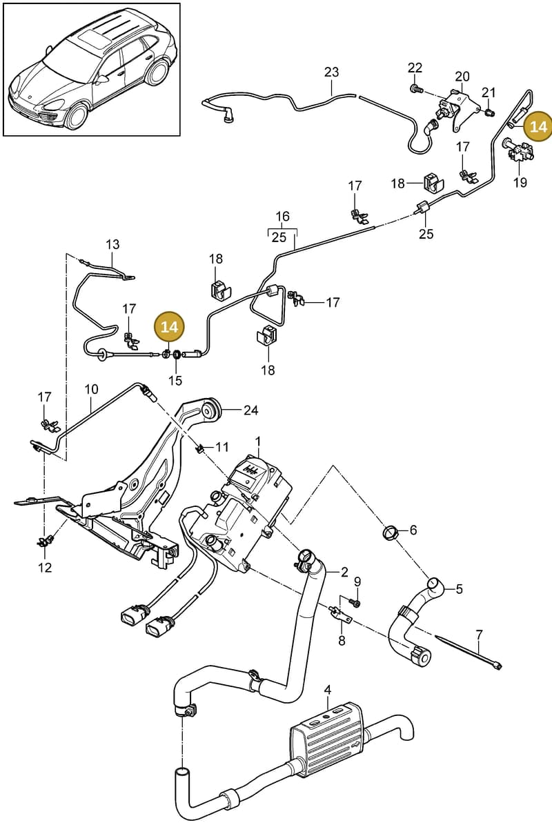 95557280900 — Porsche Cayenne (2010-2018) diagram p37813080, position 14