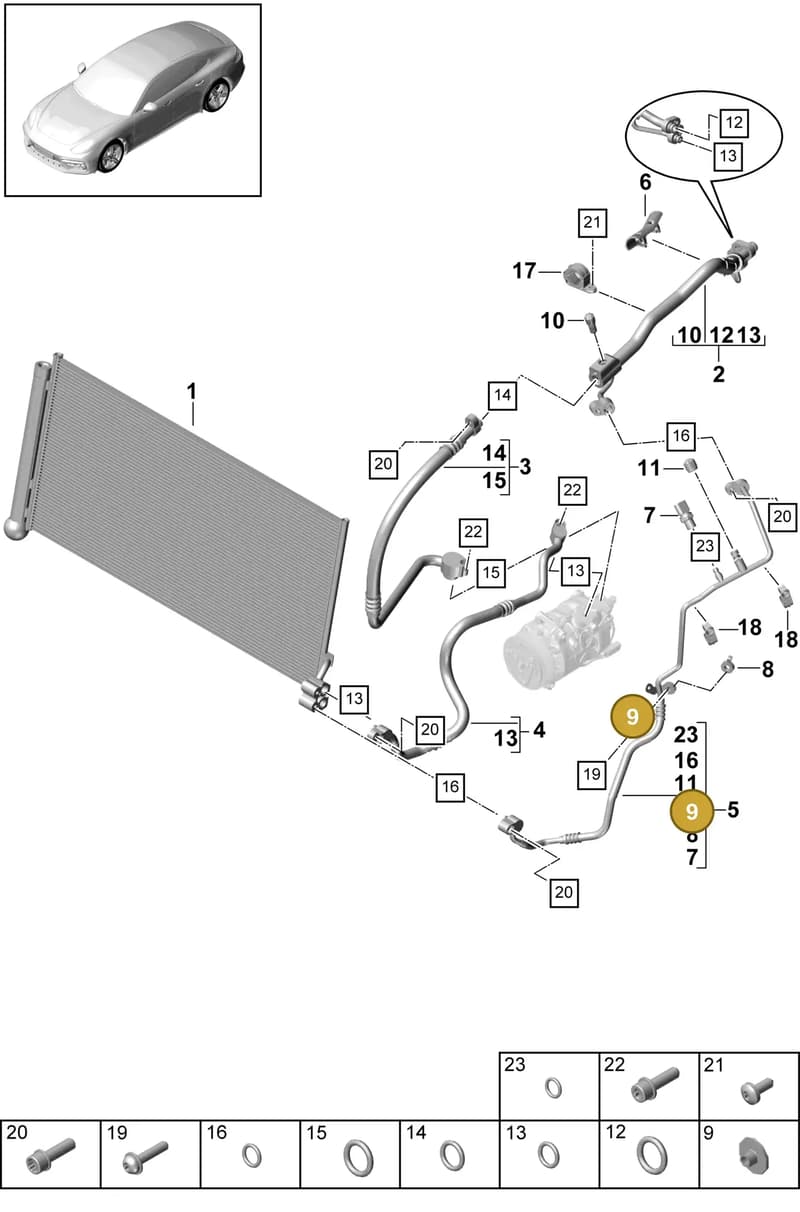95557282701 — Porsche Panamera (2016-2020) diagram p49814030, position 9