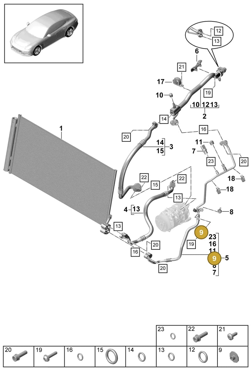 95557282701 — Porsche Panamera (2016-2020) diagram p49814040, position 9