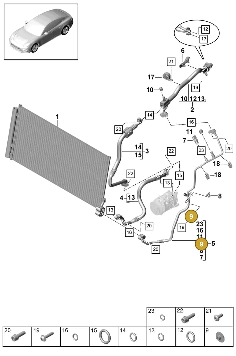 95557282701 — Porsche Panamera (2016-2020) diagram p49814060, position 9