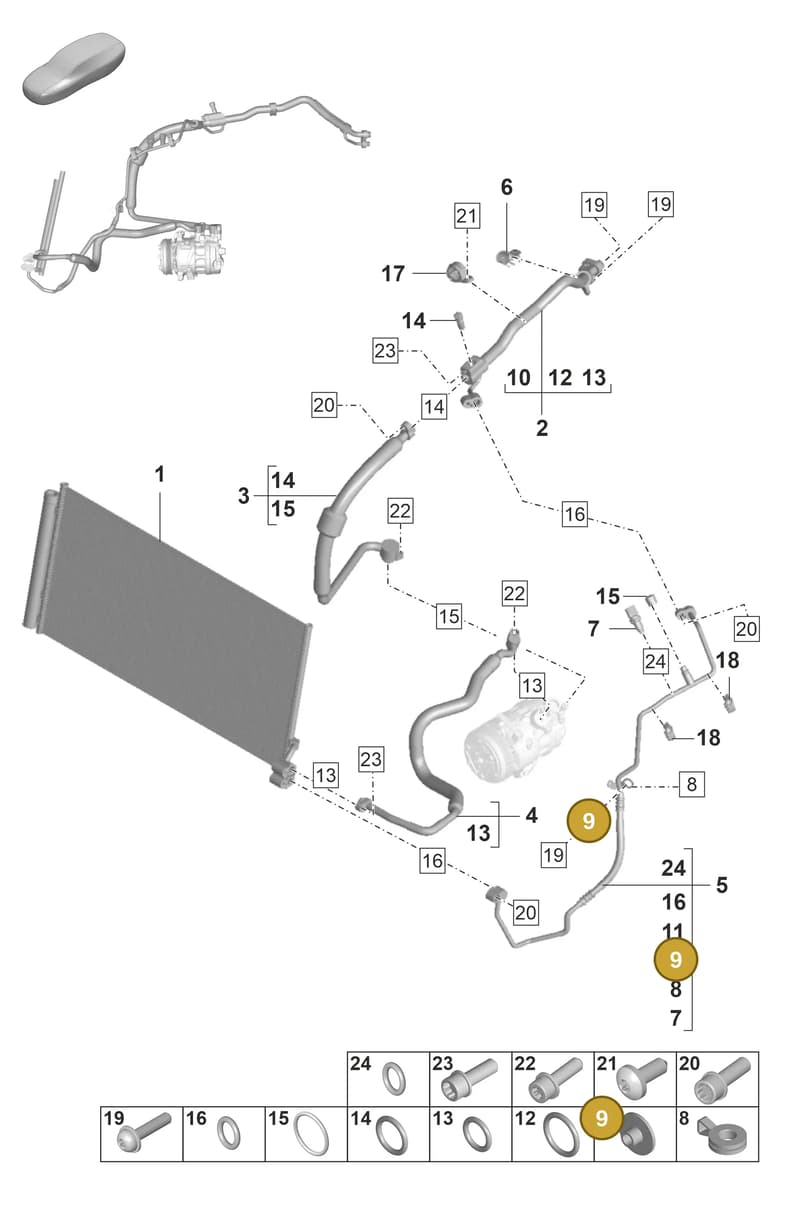 95557282701 — Porsche Panamera (2020-2023) diagram p58814300, position 9