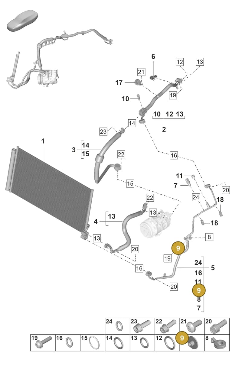 95557282701 — Porsche Panamera (2020-2023) diagram p58814400, position 9