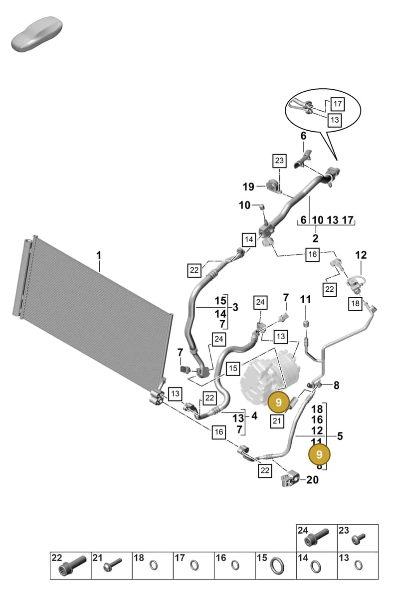95557282701 — Porsche Panamera (2020-2023) diagram p58815750, position 9
