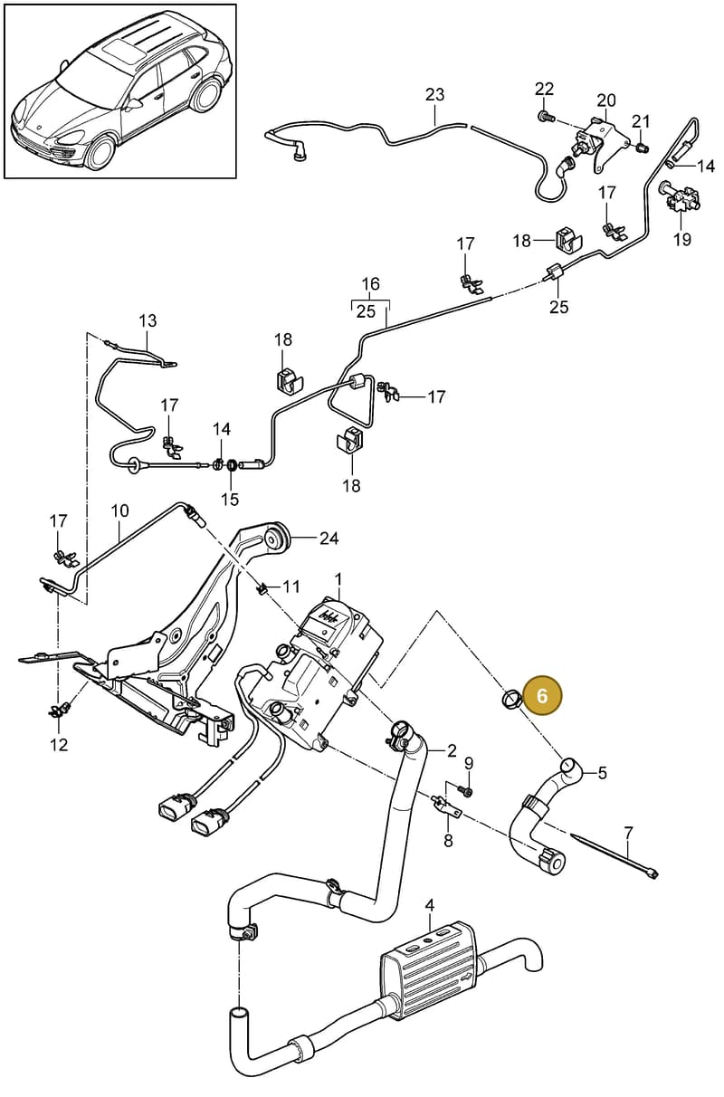 95557283300 — Porsche Cayenne (2010-2018) diagram p37813080, position 6