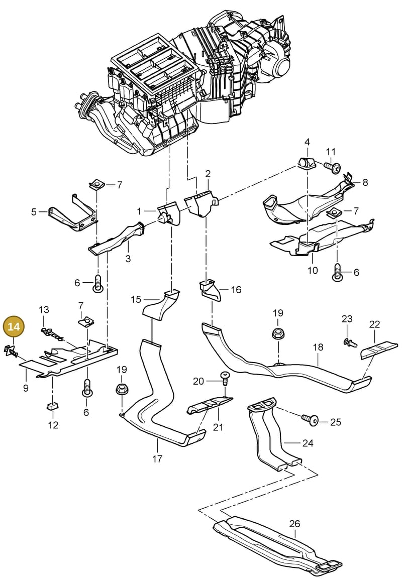 95557331800 — Porsche Cayenne (2007-2010) diagram p31813030, position 14