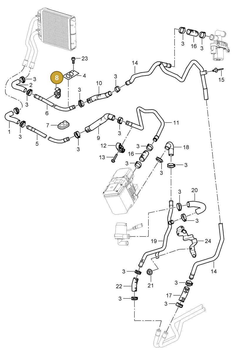 95557360500 — Porsche Cayenne (2007-2010) diagram p31813020, position 8