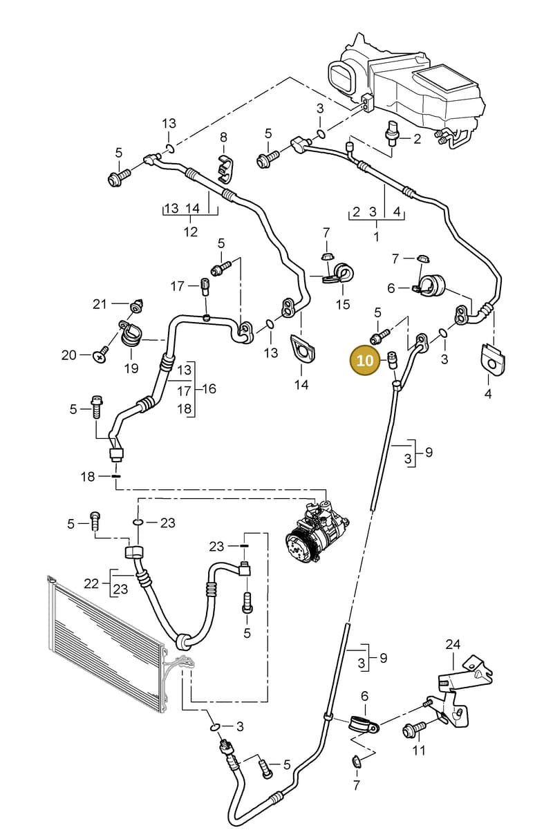 95557360500 — Porsche Cayenne (2007-2010) diagram p31813060, position 10