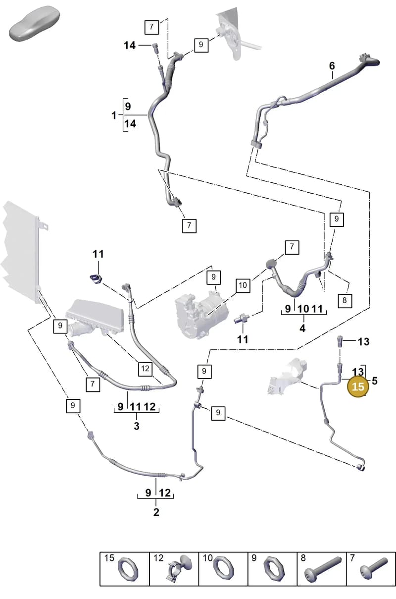 95557374900 — Porsche Cayenne Coupe (2023-2023) diagram p60815720, position 15