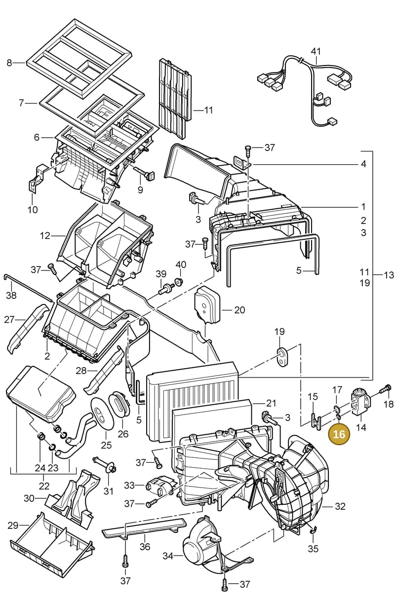 95557374904 — Porsche Cayenne (2002-2006) diagram p24813040, position 16
