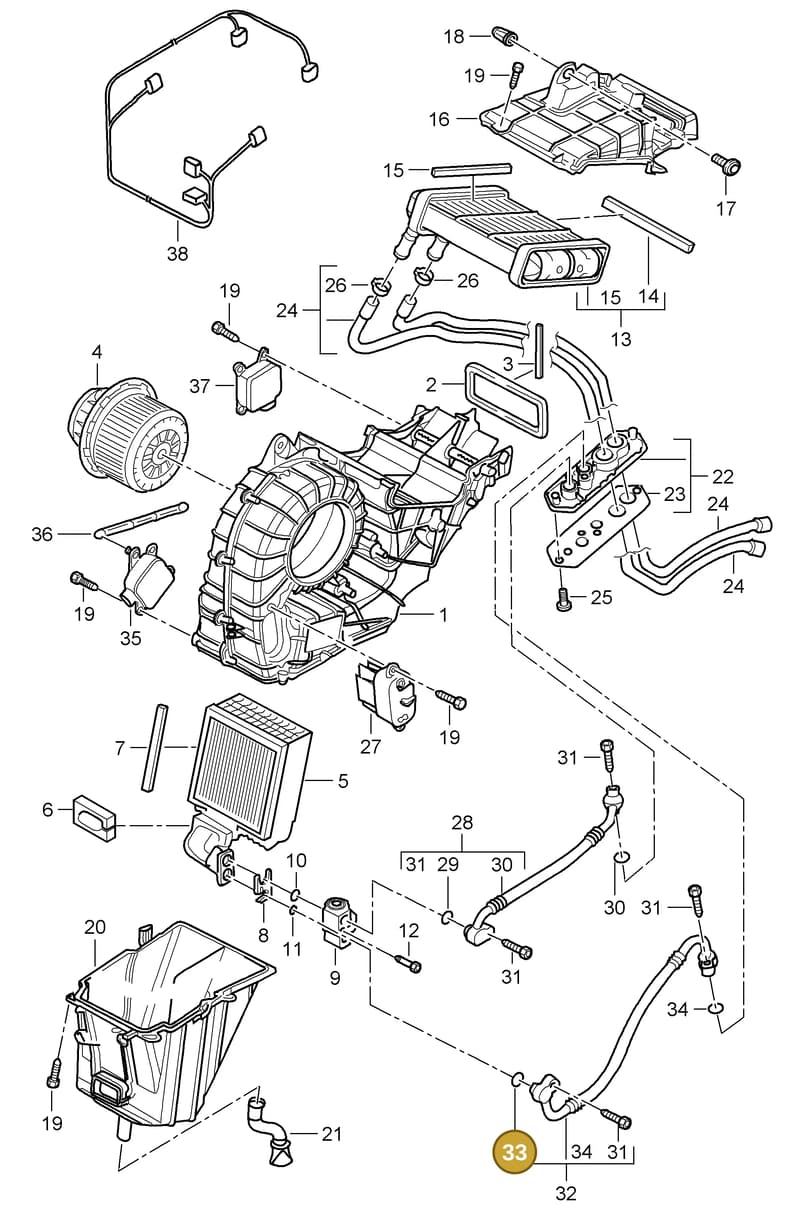 95557374904 — Porsche Cayenne (2007-2010) diagram p31813050, position 33