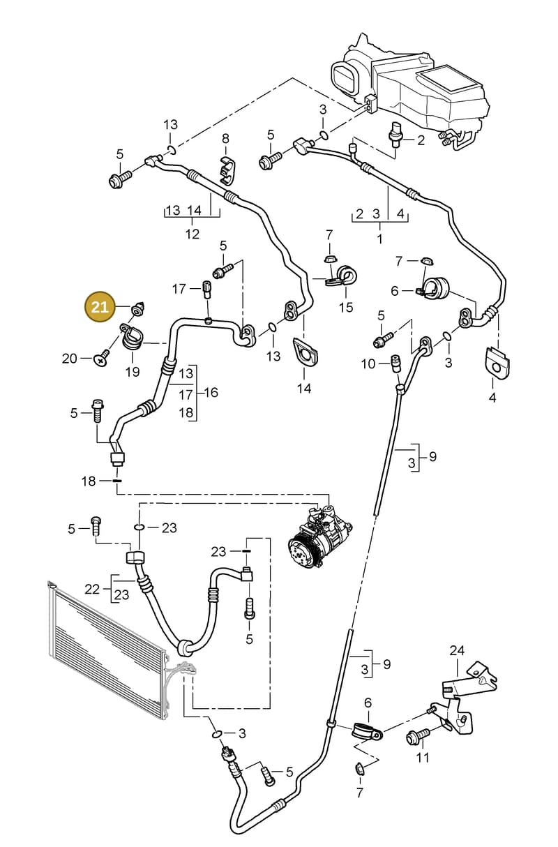 95557374904 — Porsche Cayenne (2007-2010) diagram p31813060, position 21