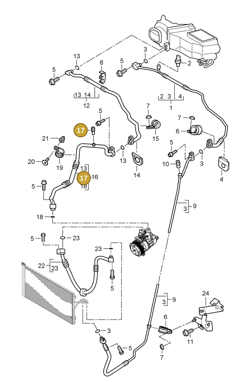 95557376300 — Porsche Cayenne (2007-2010) diagram p31813060, position 17