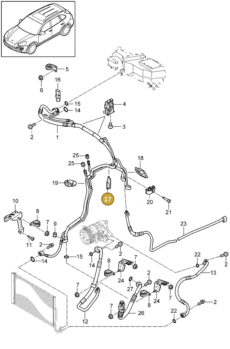 95557376300 — Porsche Cayenne (2010-2018) diagram p37813060, position 17