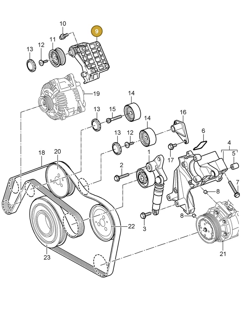 95560325201 — Porsche Cayenne (2007-2010) diagram p31102080, position 9