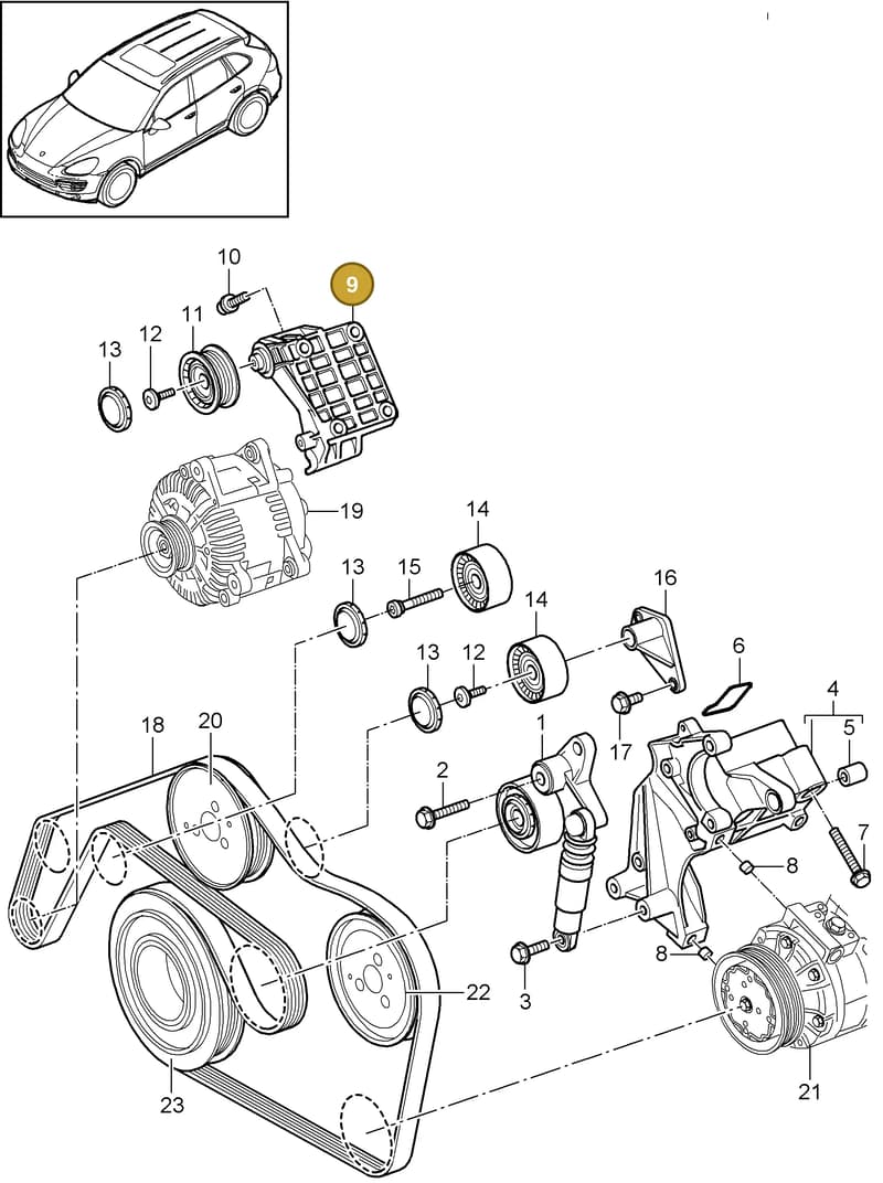 95560325201 — Porsche Cayenne (2010-2018) diagram p37102090, position 9