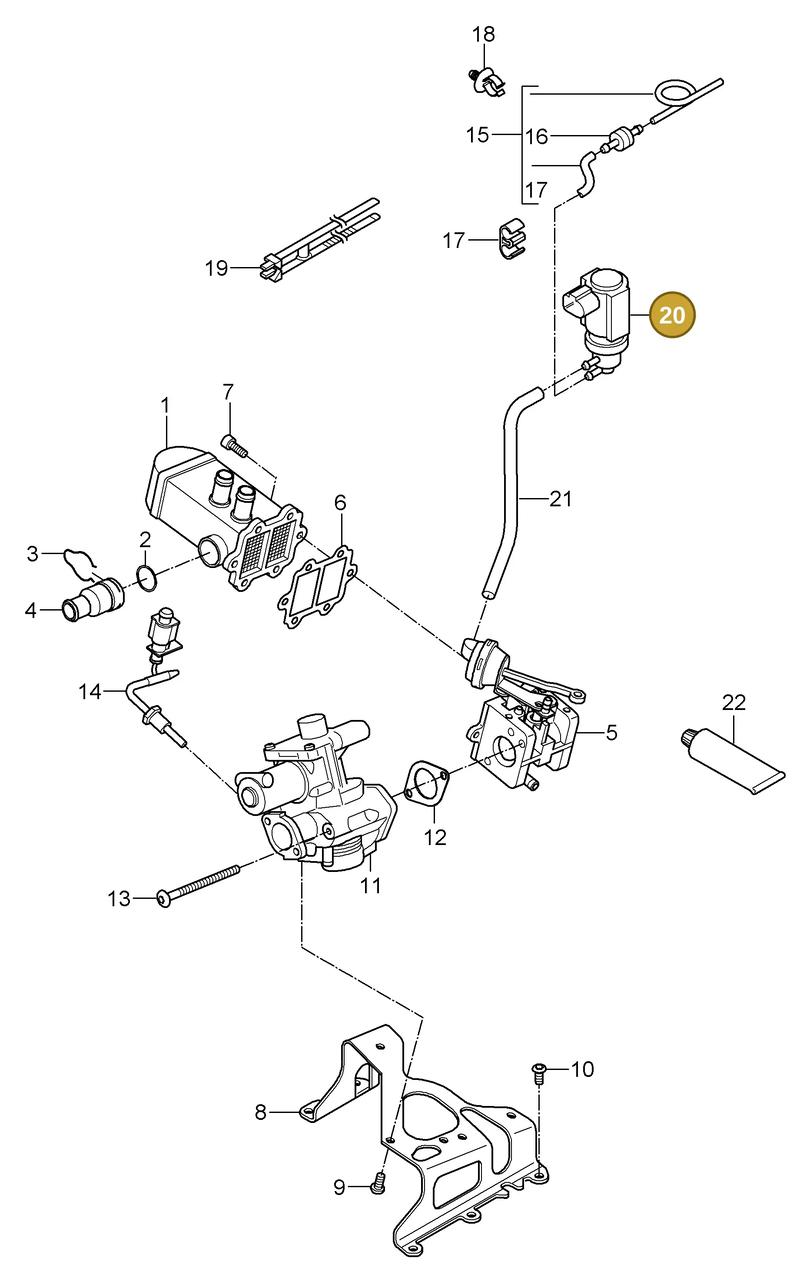 95560528310 — Porsche Cayenne (2007-2010) diagram p31108000, position 20
