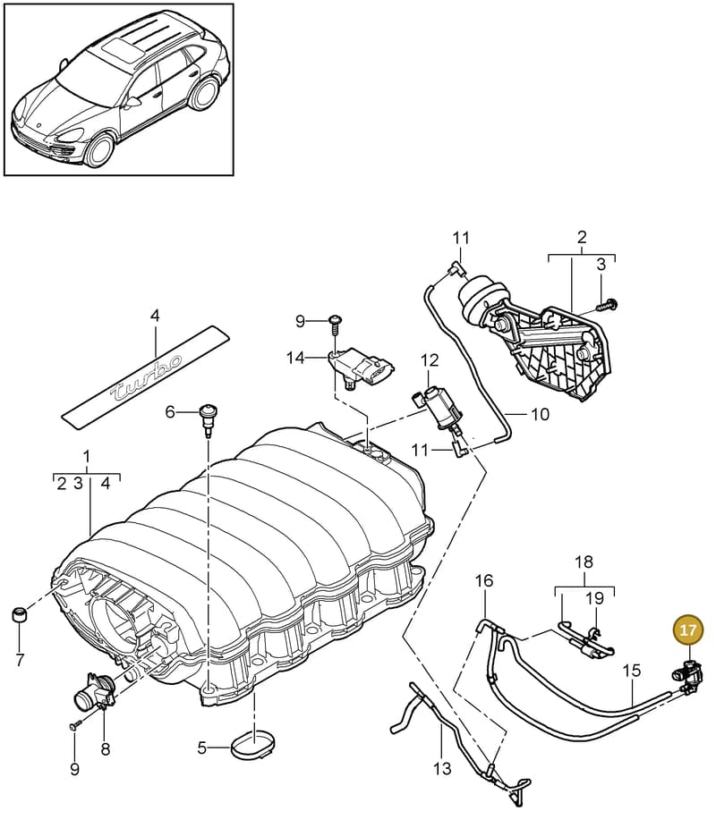 95560528310 — Porsche Cayenne (2010-2018) diagram p37107050, position 17